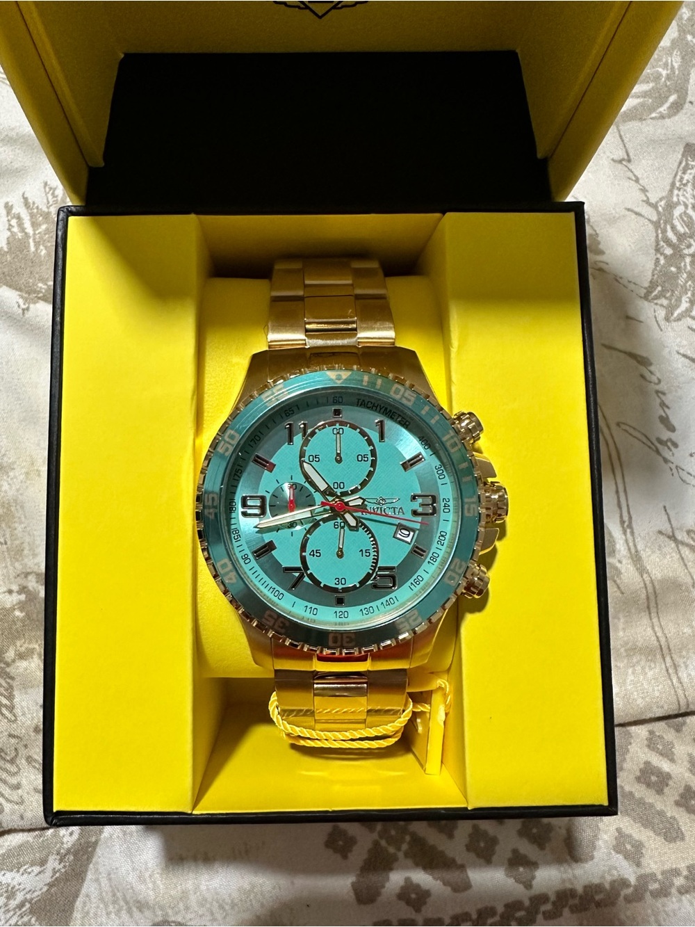 Invicta Specialty Men’s 48mm Blue Dial Chronograph Quartz Gold Box